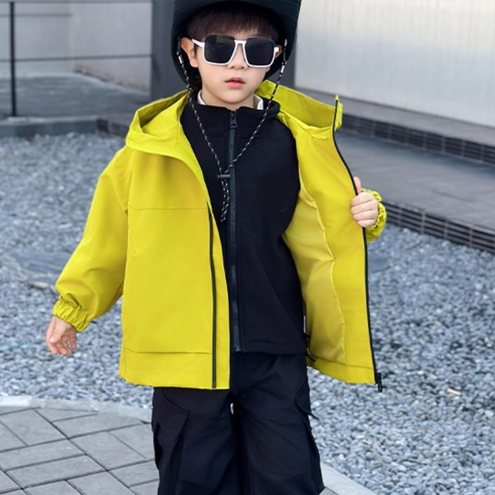 Giacca a vento per bambini Giacca a vento per ragazzi Casual Scuola Antivento Cappotto con cappuccio Escursionismo all'aperto Giacca Calda Classica Giacca