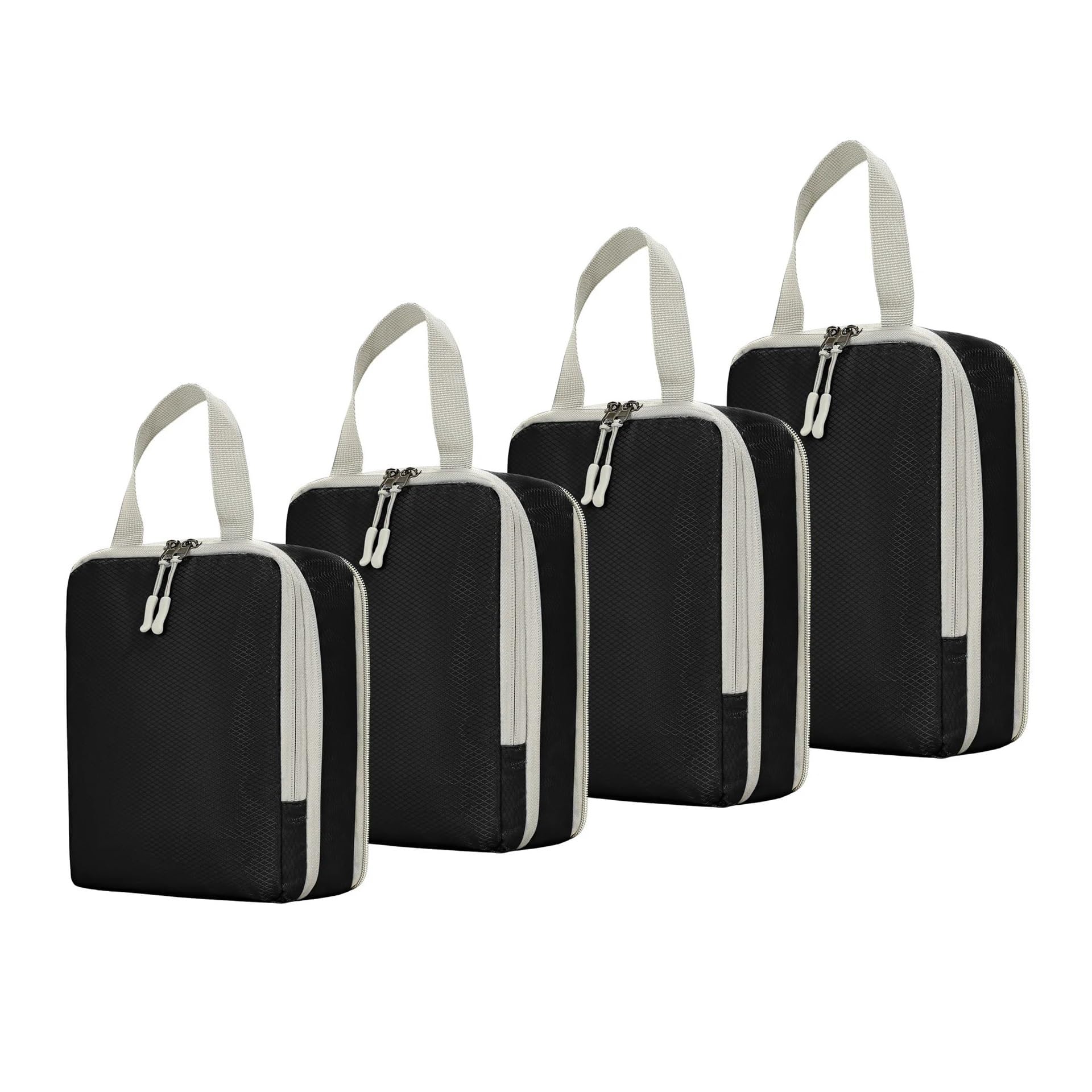 Luggage Organiser Set Compression Packing Cubes Set Waterproof Clothing Oganizer Bag Suitcase Travel Luggage Underware Organizer(Black)