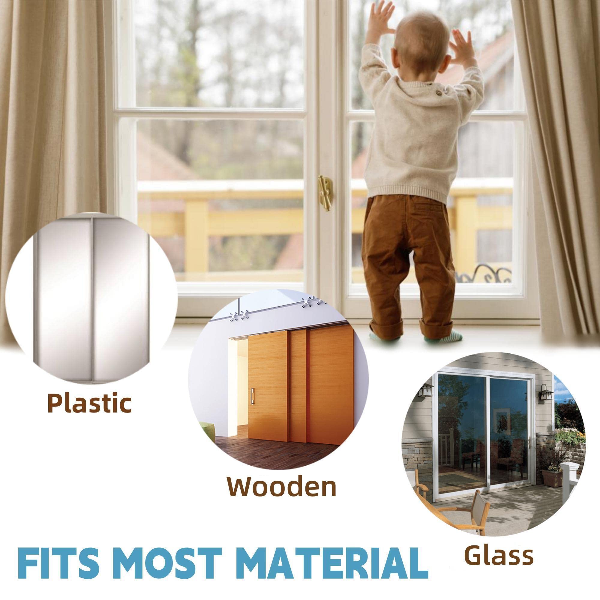 4 Pack Sliding Door Lock For Kids Safety, Window&Door