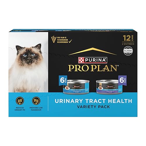 Purina Pro Plan Urinary Tract Health Pate Cat Food Variety Pack, Turkey and Giblets, and Ocean Whitefish Entrees - (Pack of 12) 5.5 oz. Cans