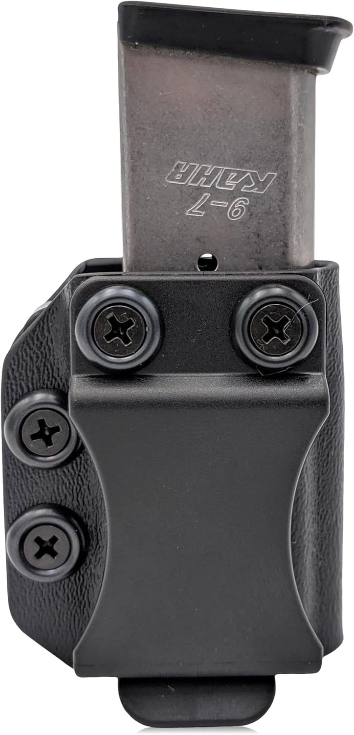 Rounded Magazine Holster - IWB or OWB, Kydex Mag Holder, Adjustable Retention, Spare Mag Carrier, Concealed Carry, Open Carry, Right Hand or Left Hand Carry, American Made, Concealment Express