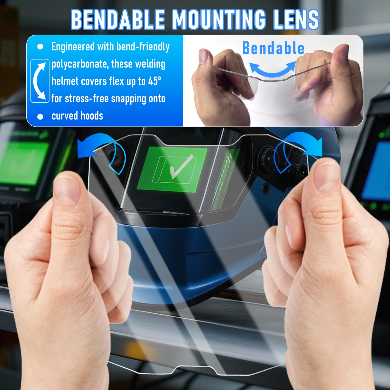 271320 Lot de 6 lentilles de protection avant pour casque de soudage numérique Infinity - Verres de rechange en polycarbonate pour soudage à l'arc TIG MIG et découpe au plasma, protection ADF