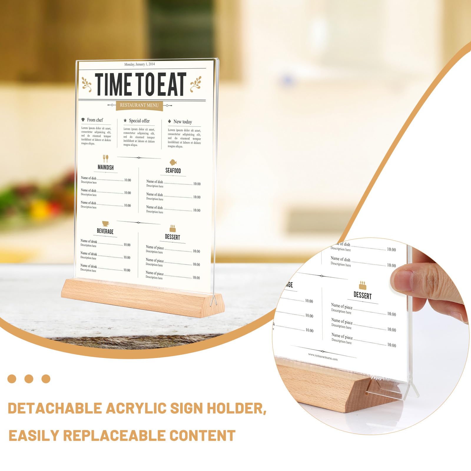lalago Stojak na karty menu, stojak na kartki pocztowe, format A5, stojak na menu, format A5, ekspozytor reklamowy do restauracji, kawiarni, sklepu, hotelu