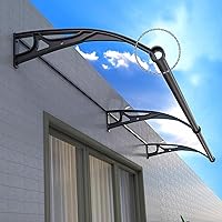 Vista 1 de Toldo para puerta delantera para patio al aire libre, toldo de entrada con diseño de fregadero grande, cubierta de policarbonato, refugio de lluvia