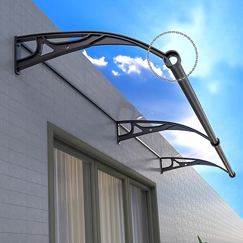 Toldo para puerta delantera para patio al aire libre, toldo de entrada con diseño de fregadero grande, cubierta de policarbonato, refugio de lluvia