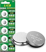 Vista 1 de LiCB Batería CR1225, baterías de litio CR1225 de larga duración y alta capacidad, moneda de 3 voltios y pila de botón (paquete de 5)