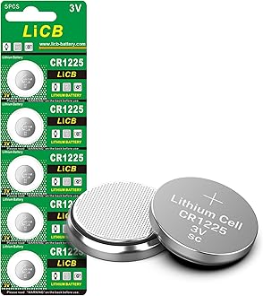 Dresmannst LiCB CR1225 Battery, Durable and High Capacity CR1225 Lithium Batteries, 3 Volt Button Cell and Button Cell (Pack of 5)
