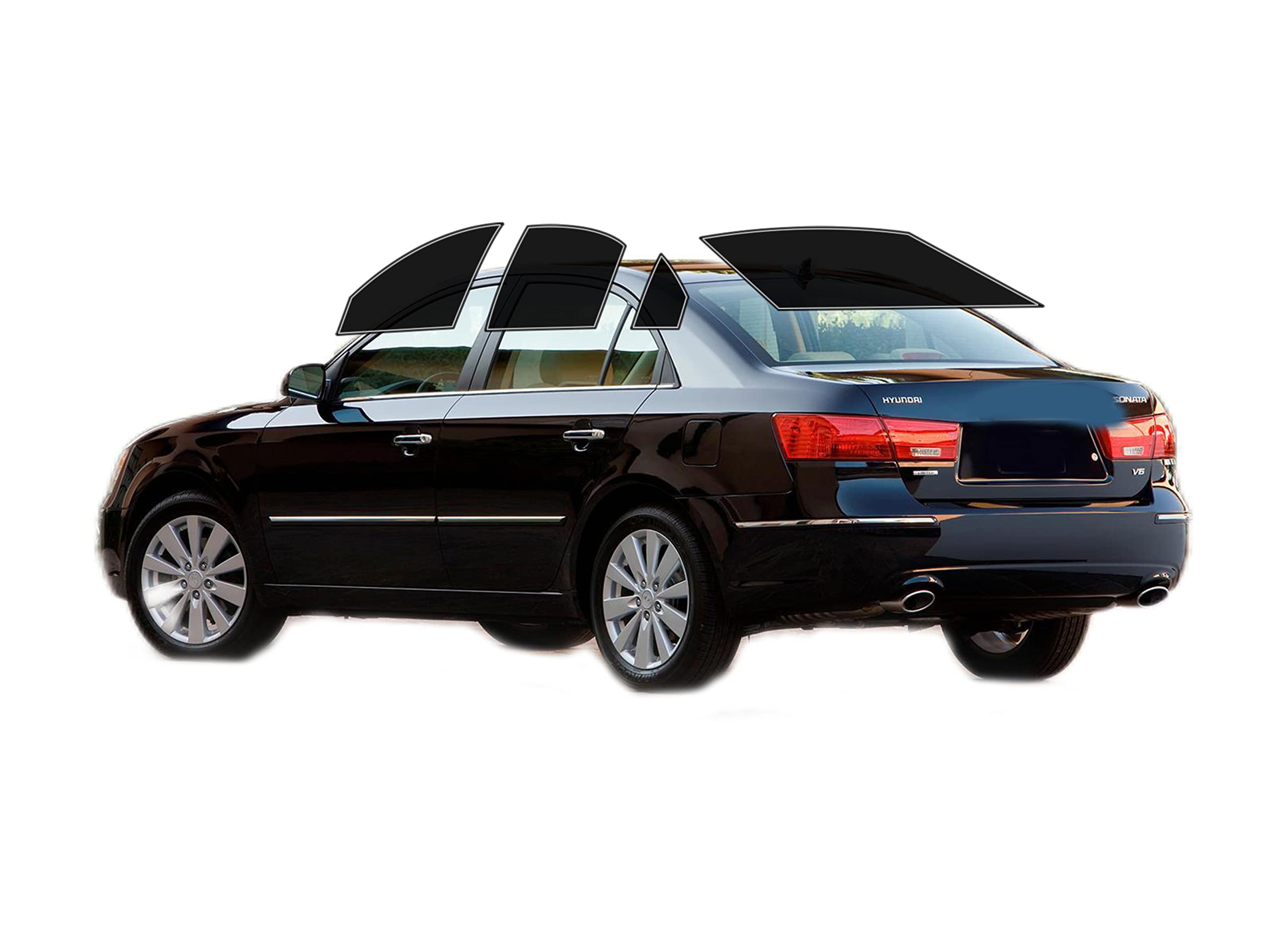 AUTOTEK Precut Windows Tint Film All Sides Cars Sun Blocking Protection Privacy Anti Shatter Glass 2 Ply Film Any Tint Shade kit for Hyundai Sonata 2006-2010