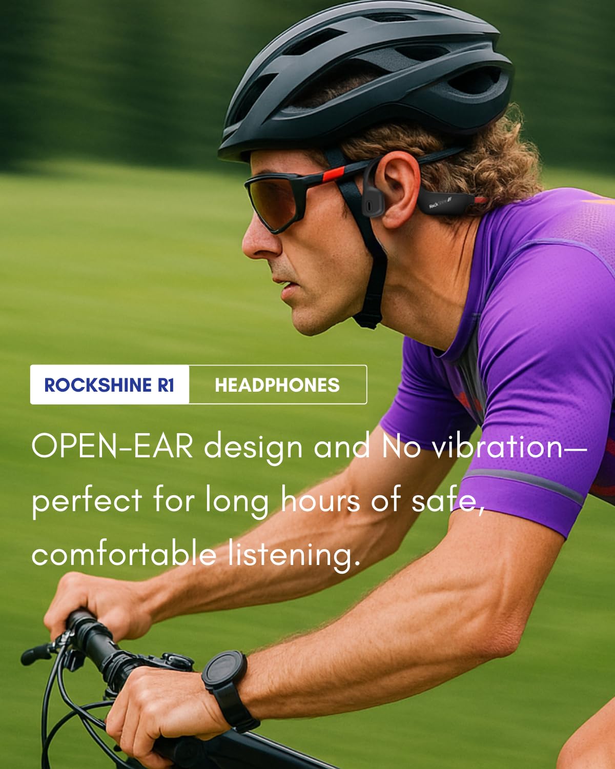 R1 - Cuffie sportive aperte con Bluetooth 5.3, design con gancio per l'orecchio, leggere e confortevoli, impermeabili IPX5, fino a 12 ore di riproduzione, ascolto all'aperto sicuro e