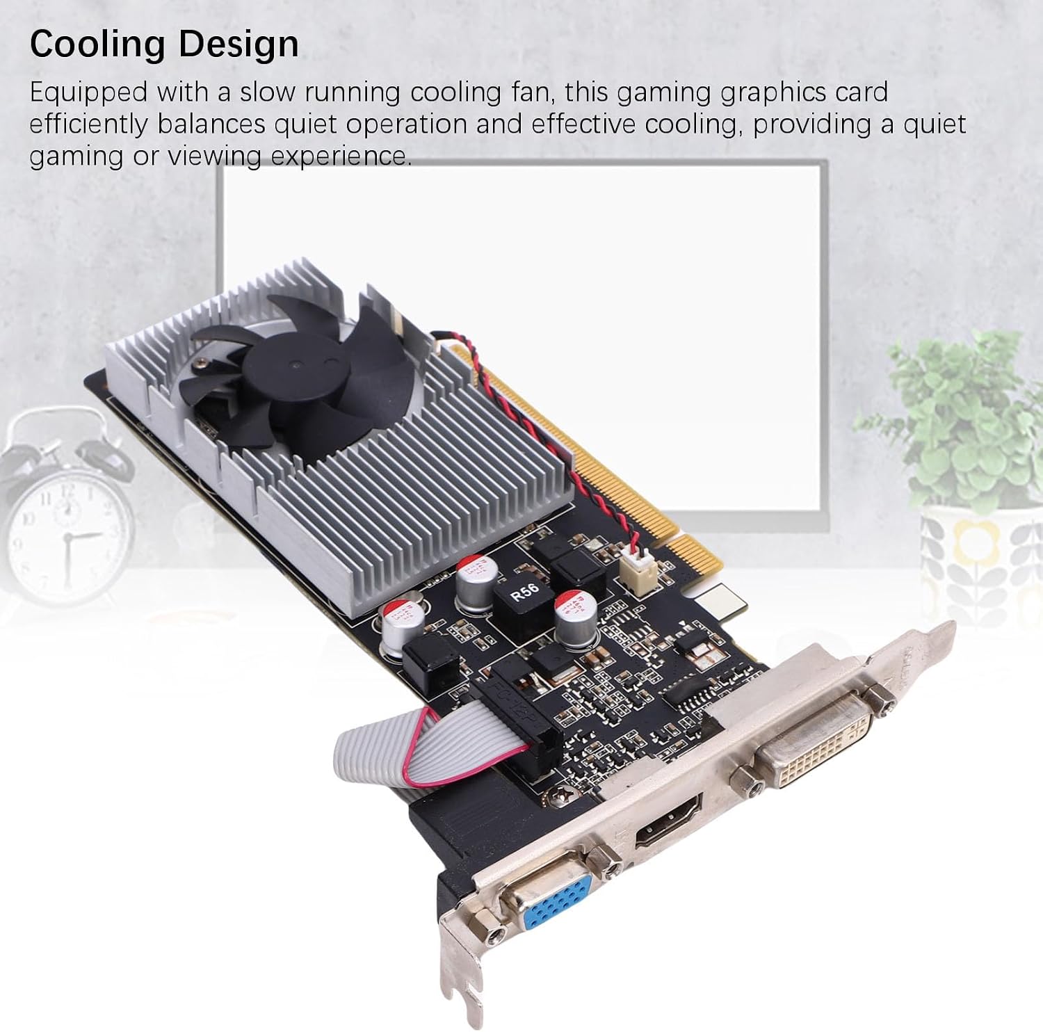 GT 705 Graphics Card, 1GB GDDR3 64 Bit 1029 1228MHz, with VGA DVI Ports, for Office Work Web Browsing HD Video Playback