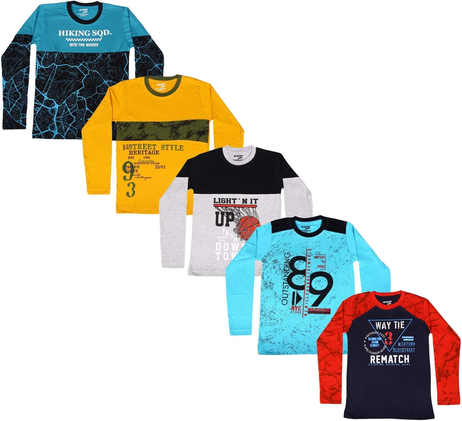 MITWA ENTERPRISES Boys' T-Shirt (Pack of 5)