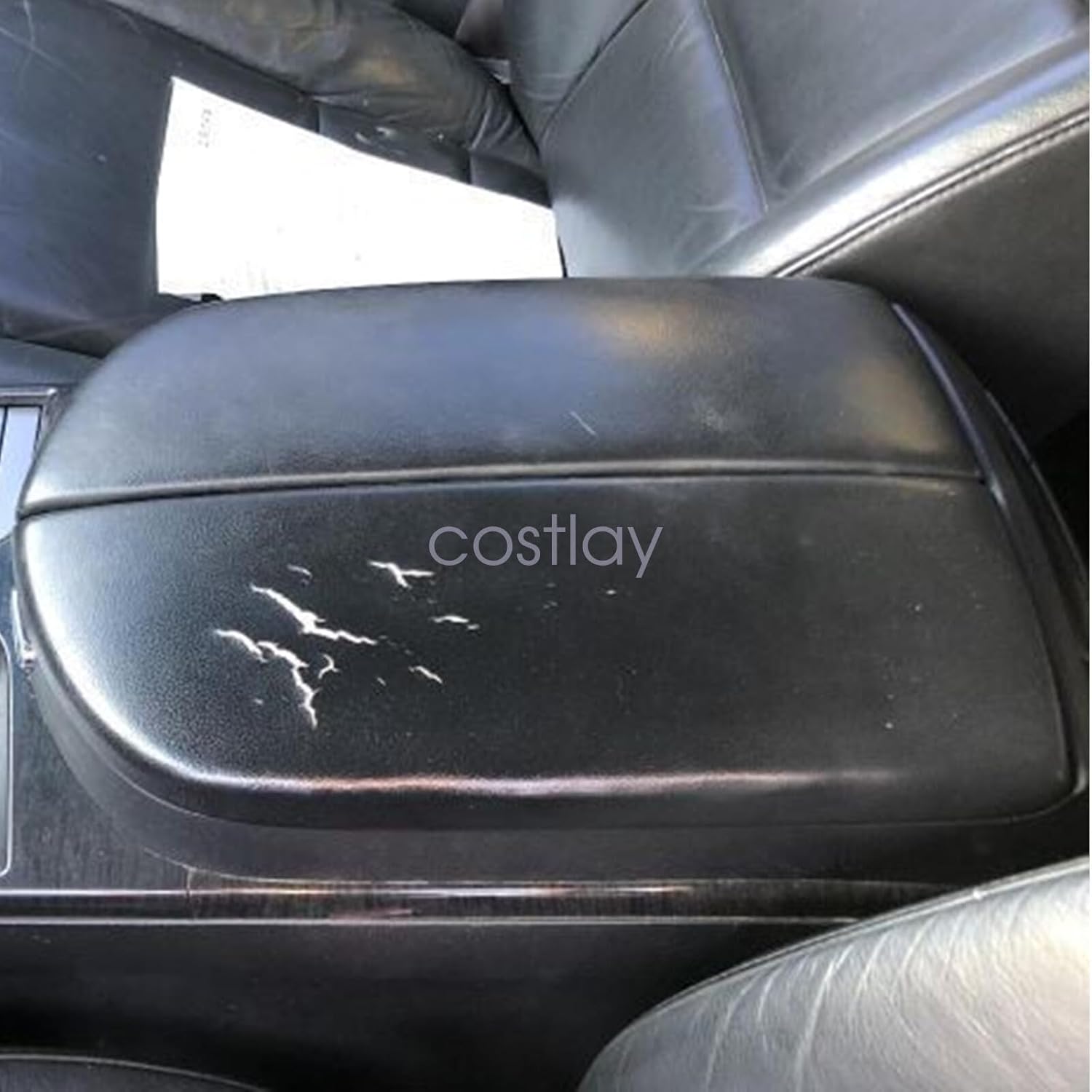 For 2007 2008-2013 Acura MDX Leather Center Console Lid Armrest Cover Skin Black Genuine For OEM Replacement