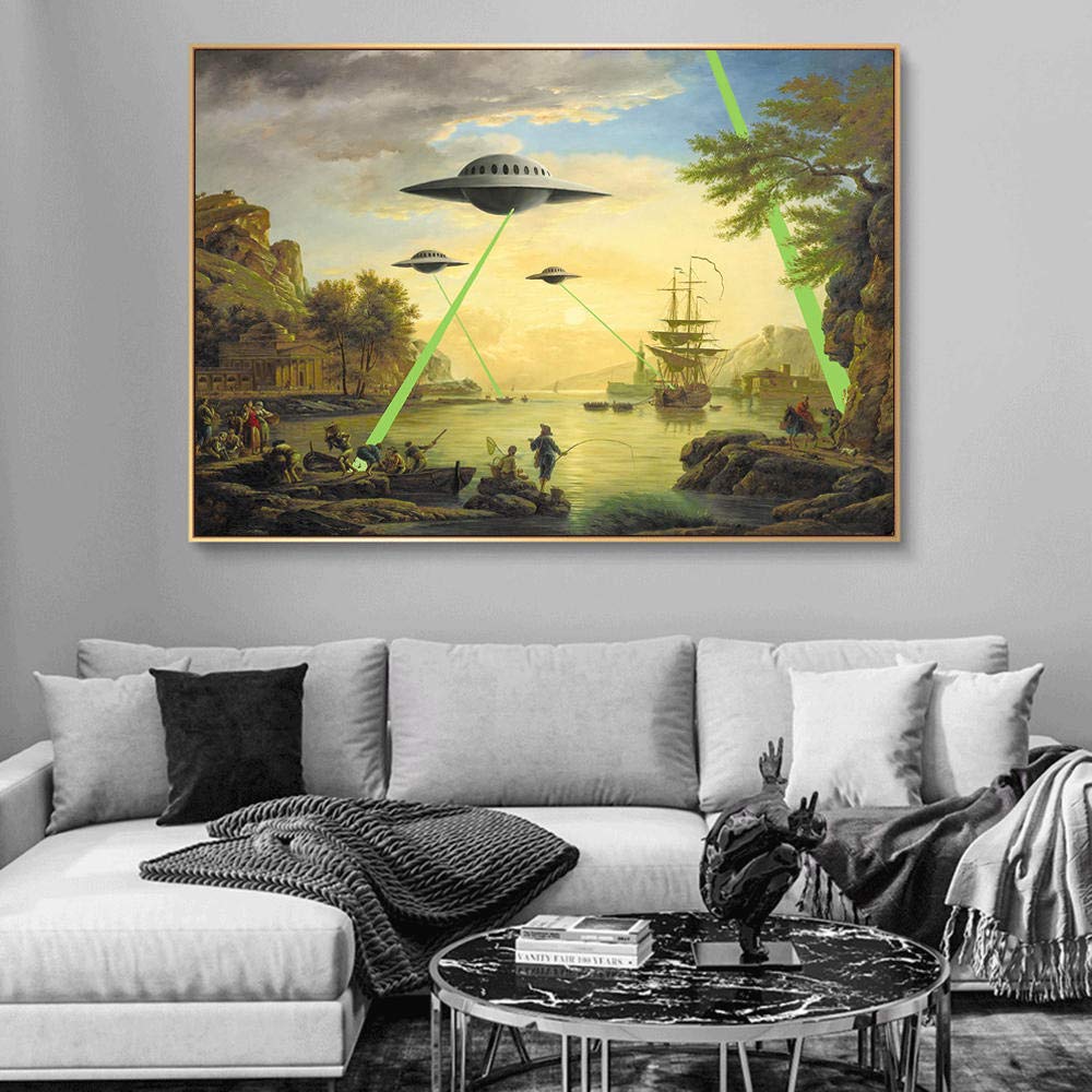 Leinwandbild „Alien – Nicht Reden“, 80x60 Cm, Fertig Gespannt, Wanddekoration, Kunstdruck, Made In Germany