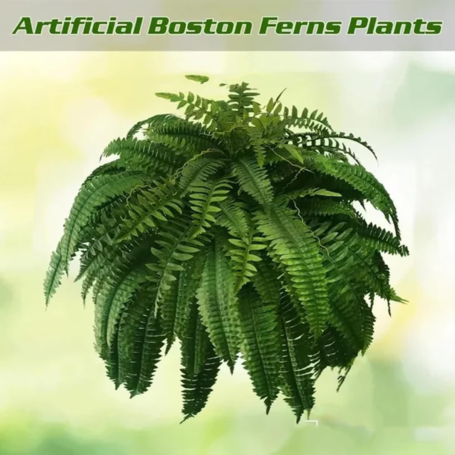 Uv Resistant Lifelike Artificial Boston Fern,Artificial Boston Ferns for Outdoors,Uv Resistant Artificial Outdoor Plants (8pcs-144 Pieces)