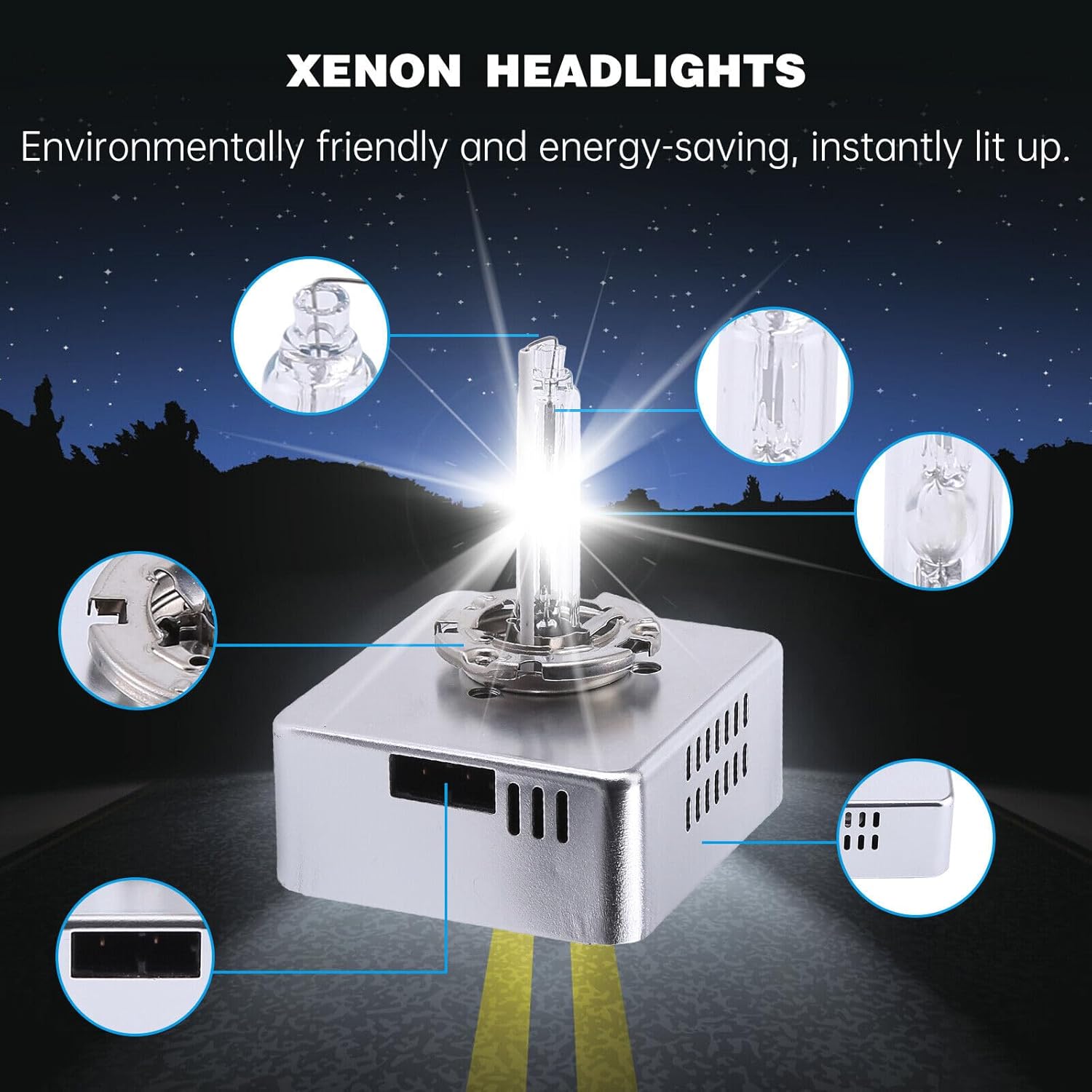 9285410171 13594523 Xenon Headlight Bulb D5S HID Bulb 12V 35W 6000K Compatible for Chevrolet Silverado GMC Terrain for Hyundai for Kia for Audi A3 A4 A6 Q3 Q5 Q7 S3 S4 S5 S6 SQ5