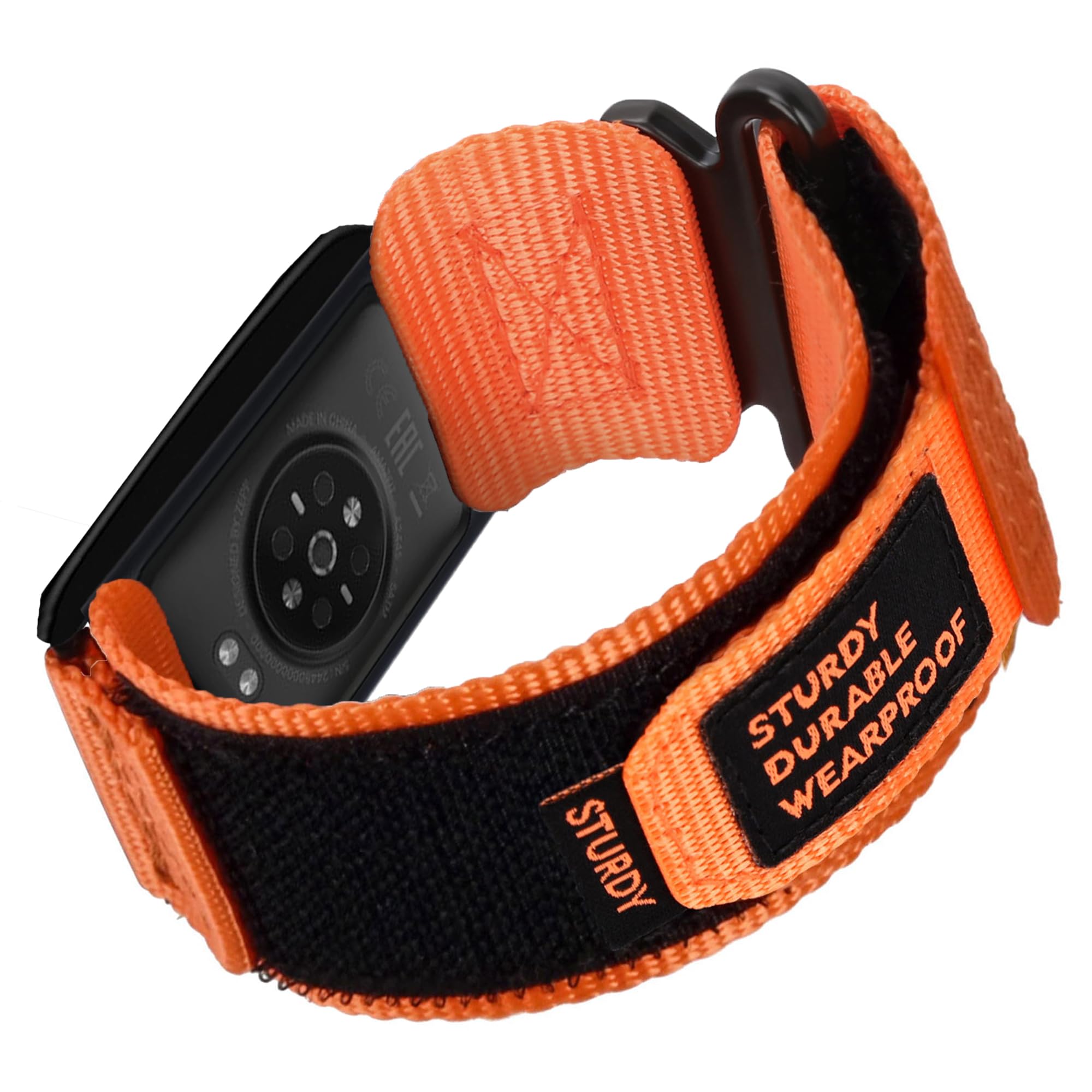 Lamshaw Compatible for Amazfit Helio Bands, Quick Release Rugged Nylon Sports Strap with Woven Loop Design Compatible for Amazfit Helio Fitness Tracker Wristband Orange