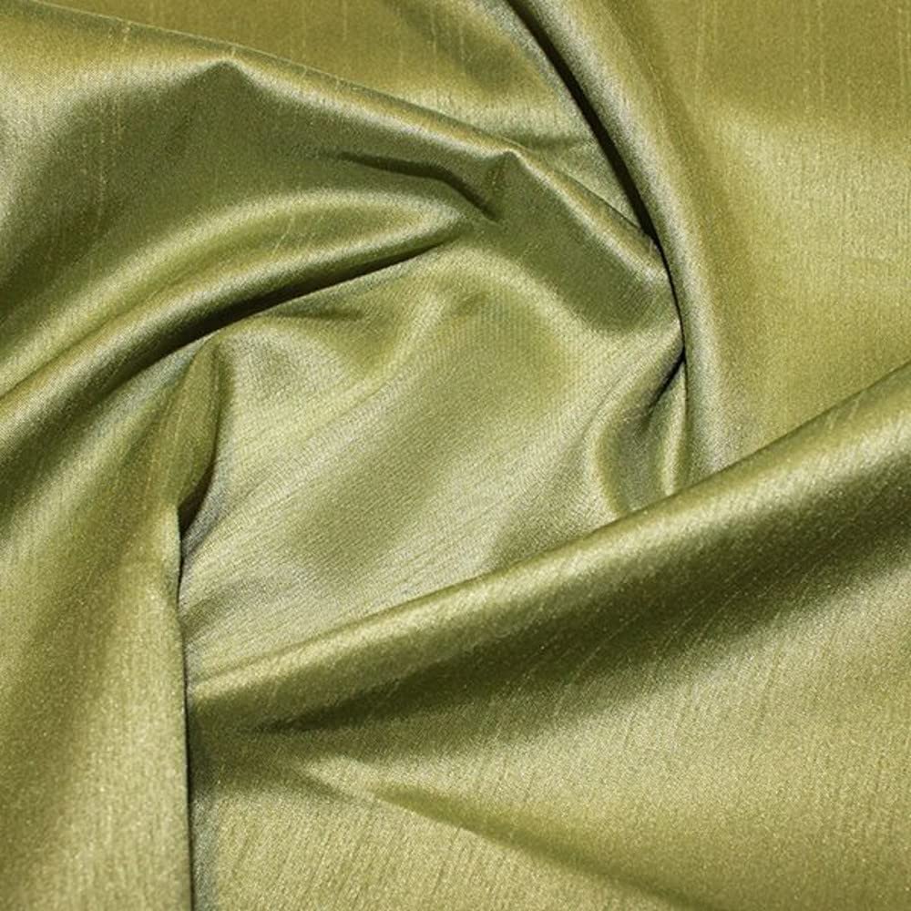 Satin Backed Shantung Dupion Faux Silk Dress Fabric Lightweight 146cm Wide (Per metre) (Chartreuse)