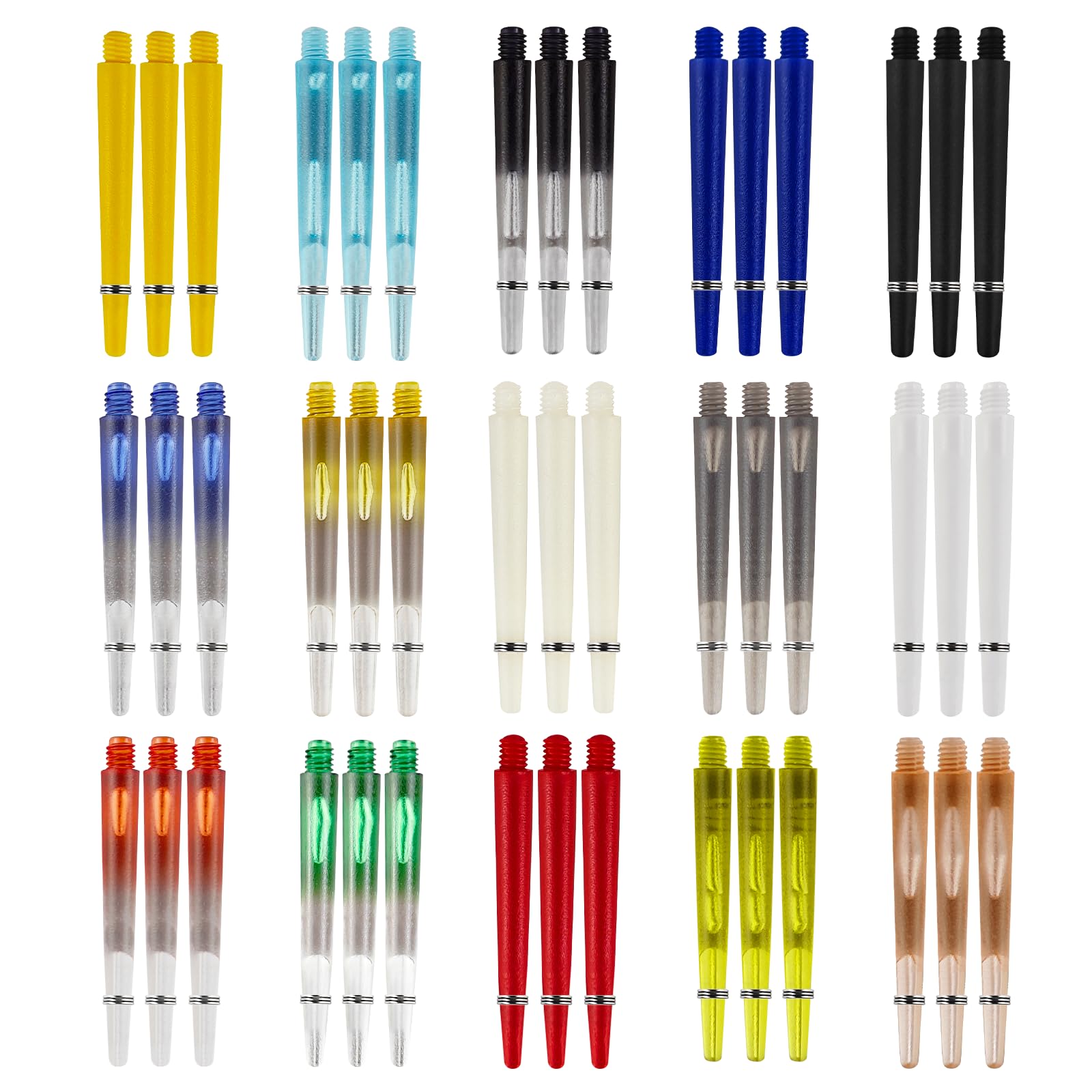 Noaya 45 Pcs Dart Stems - Dart Shafts with Ring, Pro Grip Dart Stems, Multicolor Threaded Short Dart Stems, Professional Darts ShaftsEasy to Grip Dart Stems Medium for Indoor Dart Games