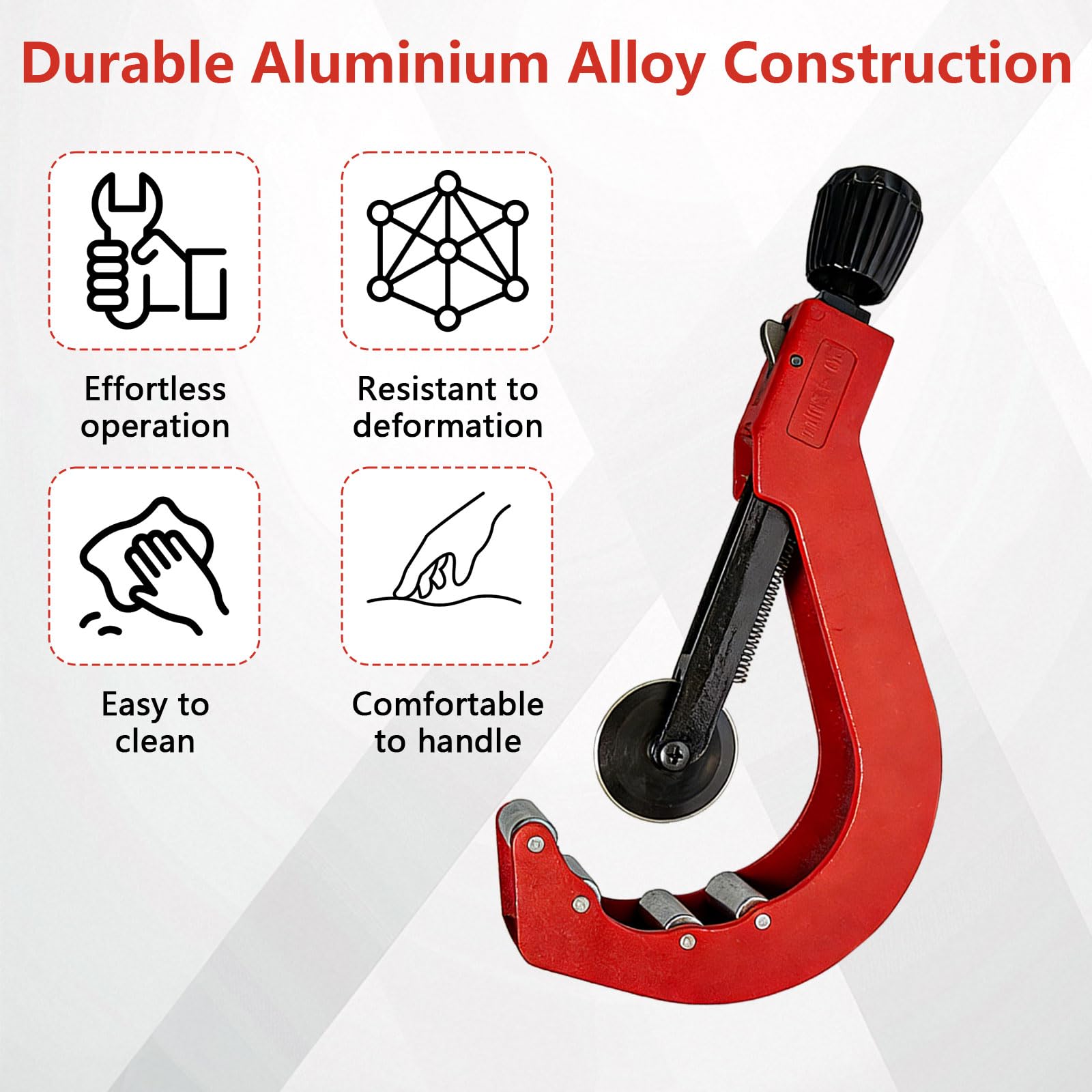 Cortador de tuberías, herramienta de corte de tubos de PVC ajustable, cuerpo de aleación de aluminio duradero, cuchillas de repuesto para cortar tubos y tubos de PVC, PPR, PE