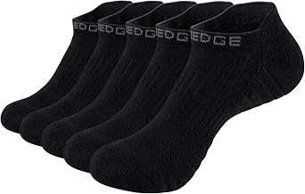 YUEDGE Womens Ankle Socks, Low Cut Athletic Socks For Women, Anti Blister Moisture Wicking Terry Cushioned Running Socks