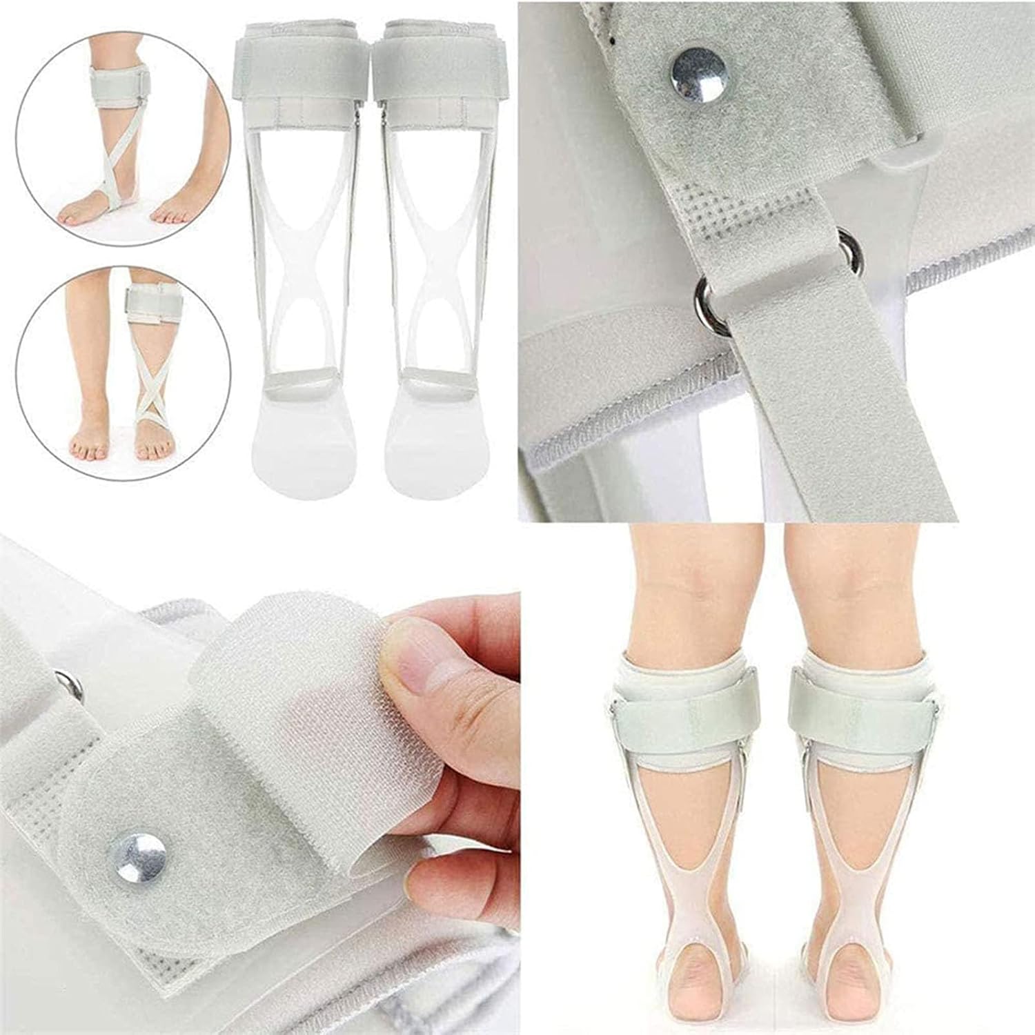 Adjustable Ankle Foot Orthosis Brace, Ankle Orthosis Splint Support, Drop Foot Brace, Achilles Tendonitis and Foots Drop, Relieve Pressure(Left,Medium)
