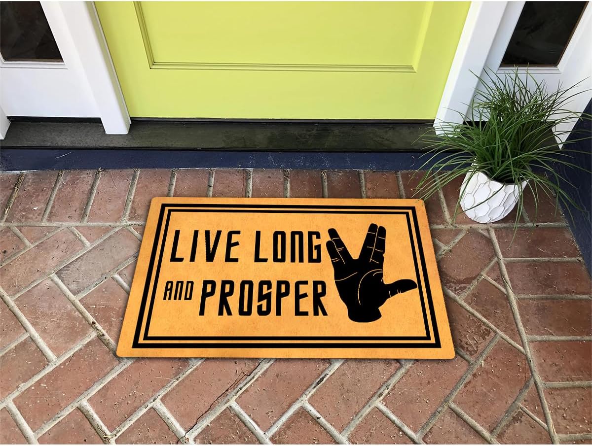 Funny Welcome Doormat For Entrance Way Indoor Floor Rug(18 x 30 inch )Live Long and Prosper Star Gift Star Geek Decor House Warming New Home Gift Novelty Mats Indoor Decor Mats No Slip Kitchen Rugs