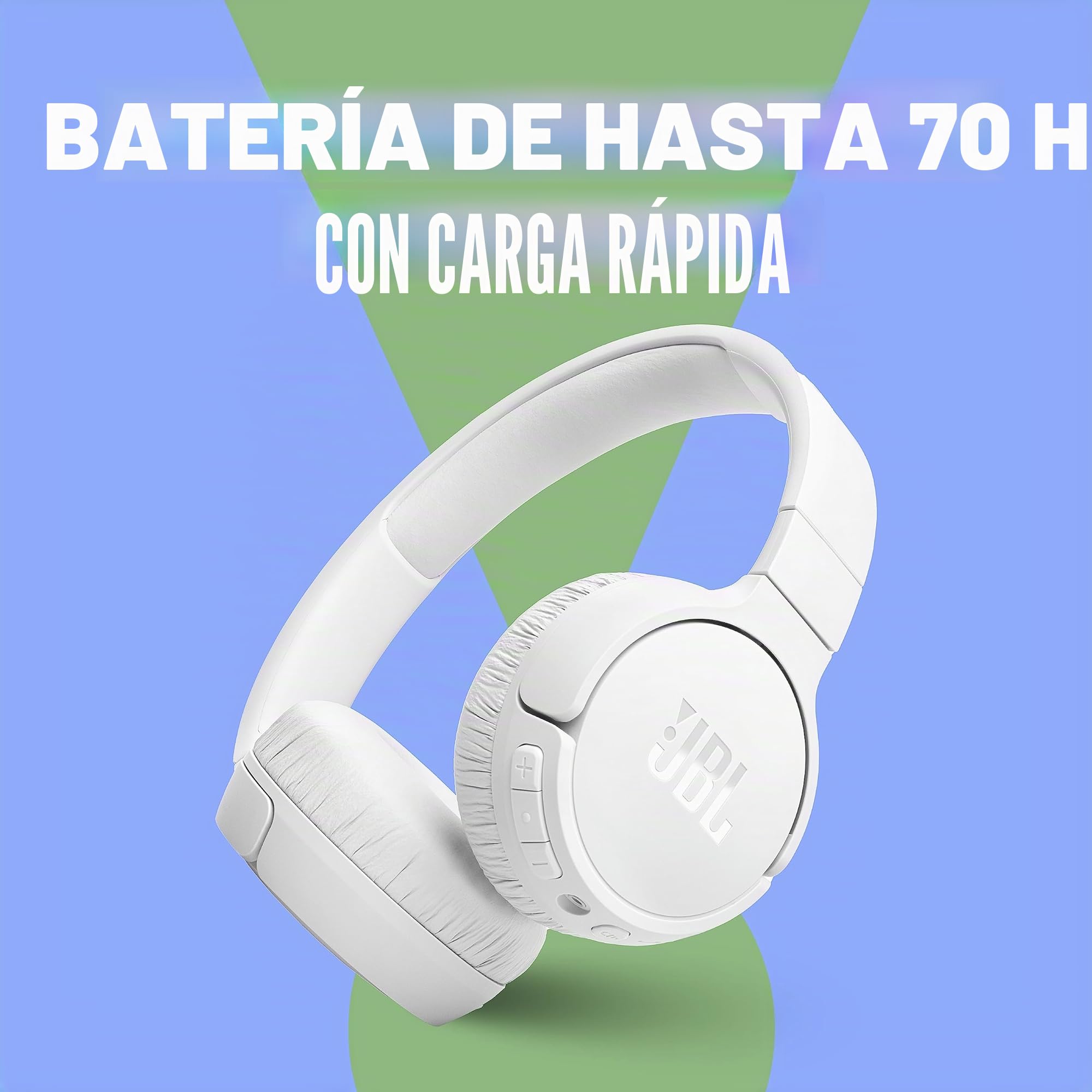 JBL Tune 670NC - Auriculares inalámbricos con cancelación de ruido adaptable con Smart Ambient, hasta 70H de duración de batería con carga rápida, diseño ligero, cómodo y plegable (negro)