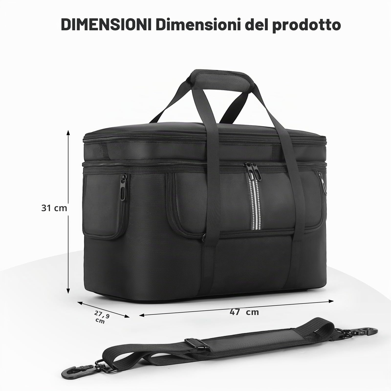 Borsa morbida per il trasporto compatibile con DJI Power 1000 Portable Power Station, custodia per alimentazione esterna, cavo di ricarica e accessori