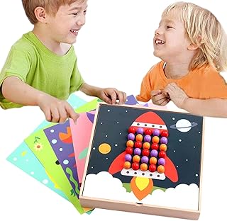 Quebra-cabeça | Misturar Cor Quebra-cabeça Educacional Cogumelo Unhas Pegboard,kit mosaico faça você mesmo para crianças, bloco construção educacional tijolo Youyan