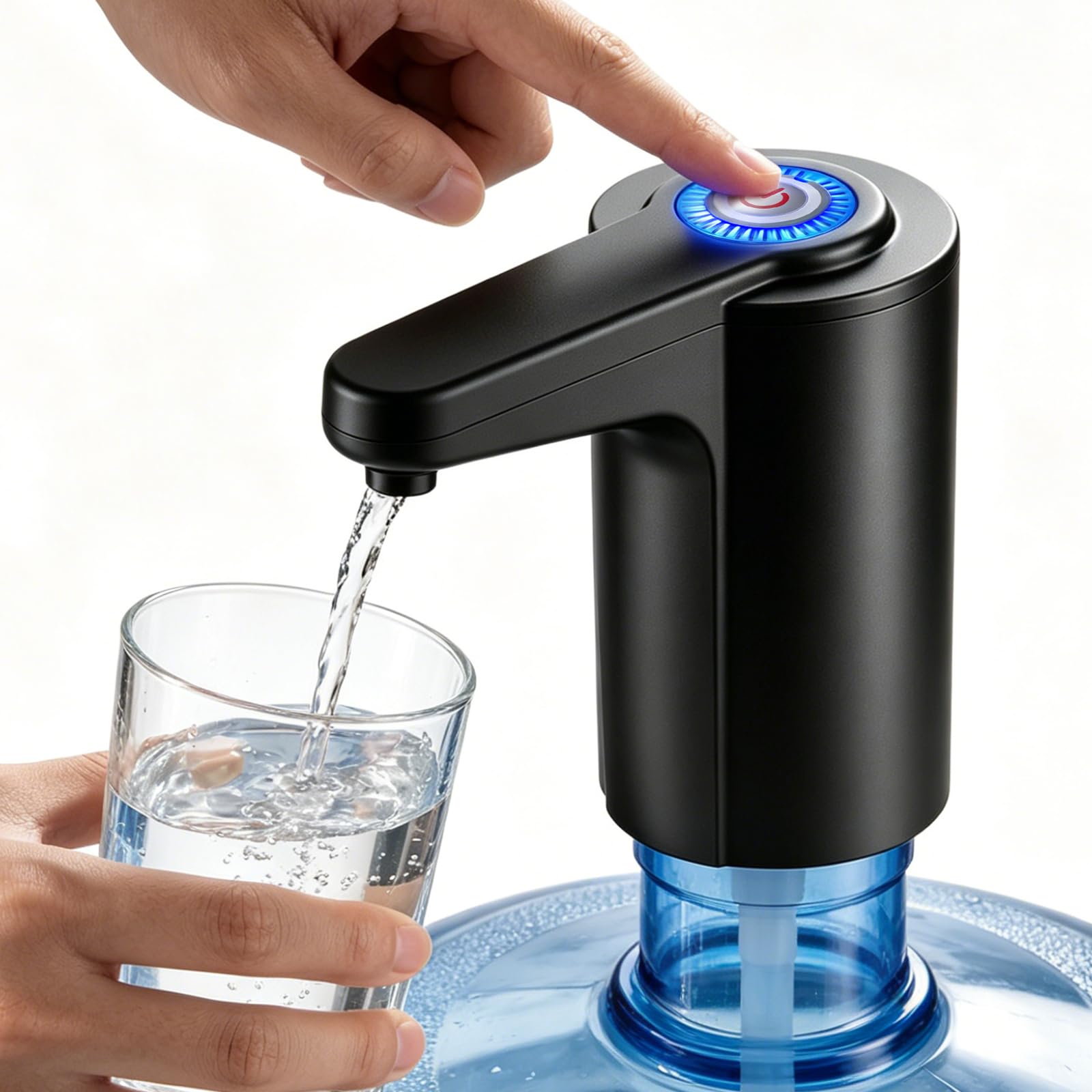 KaiPine Electric Water Bottle Pump, Rechargeable, for 2–5 Gallon Bottles