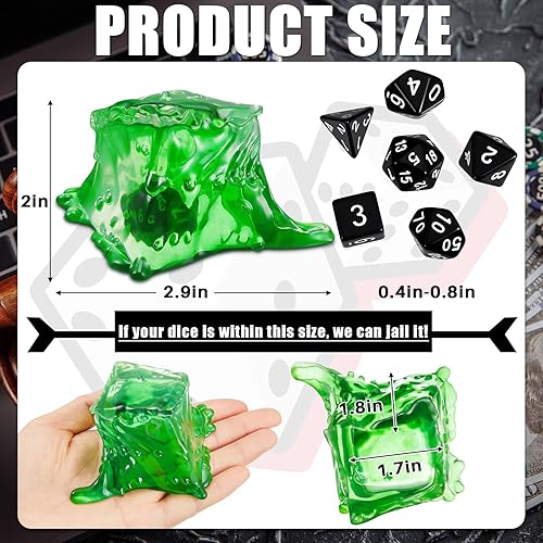 Miniatura 2 de Deekin Juego de dados de resina para dados en forma de cárcel, 7 dados para juegos de rol con contenedor de dados, juego de dados poliédricos