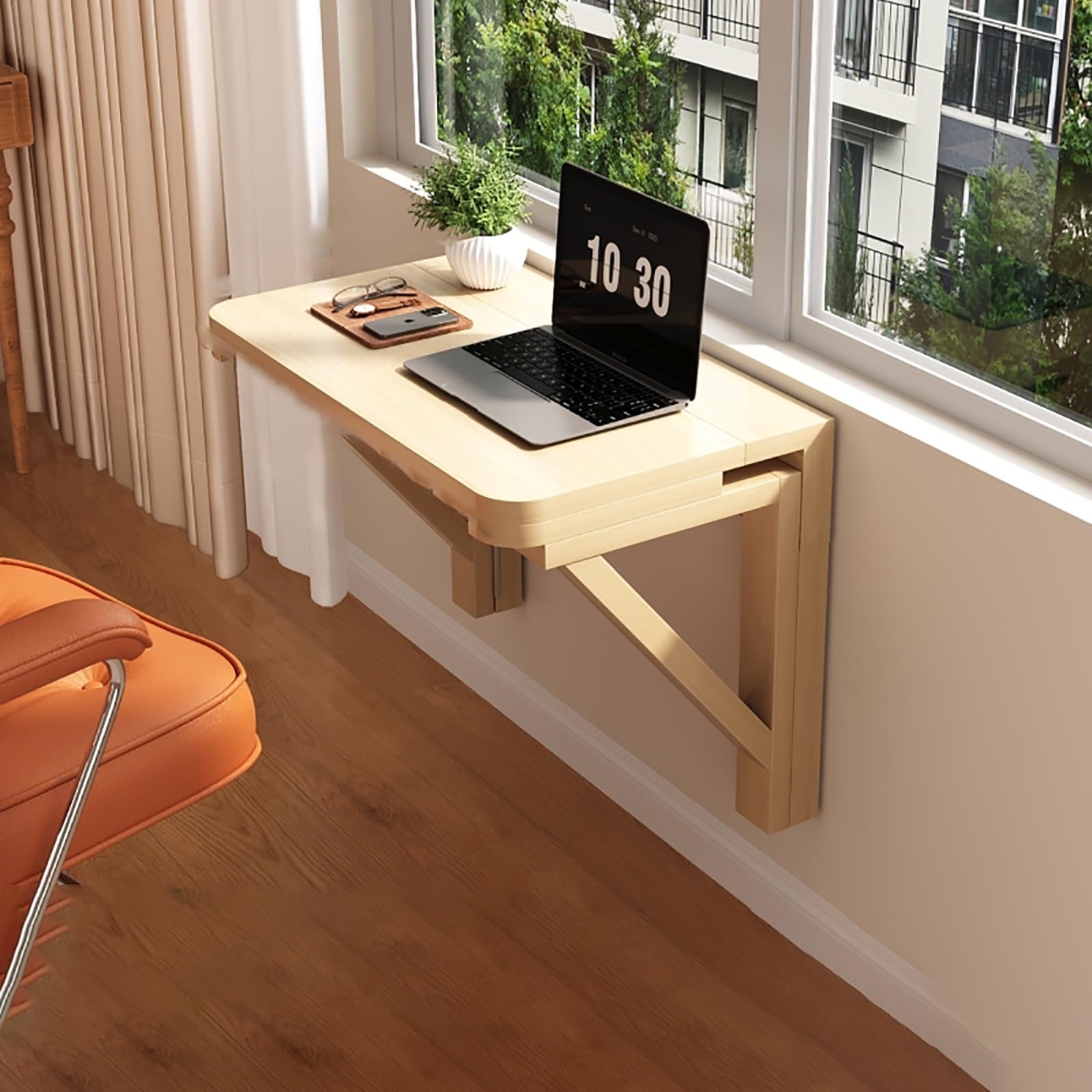 ZHANGGL Space-Saving Wall-Mounted Fold Down Table Small Drop-Leaf Workbench for Kitchen Laundry or Restaurant - Compact Folding Dining Table Easy Setup & Versatile Design
