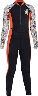 Kids Boys Girls One Piece Long Sleeve Swimsuit UPF 50+ UV Sun Protection Sunsuit Quick Dry Rash Guard for Surfing Bathing
