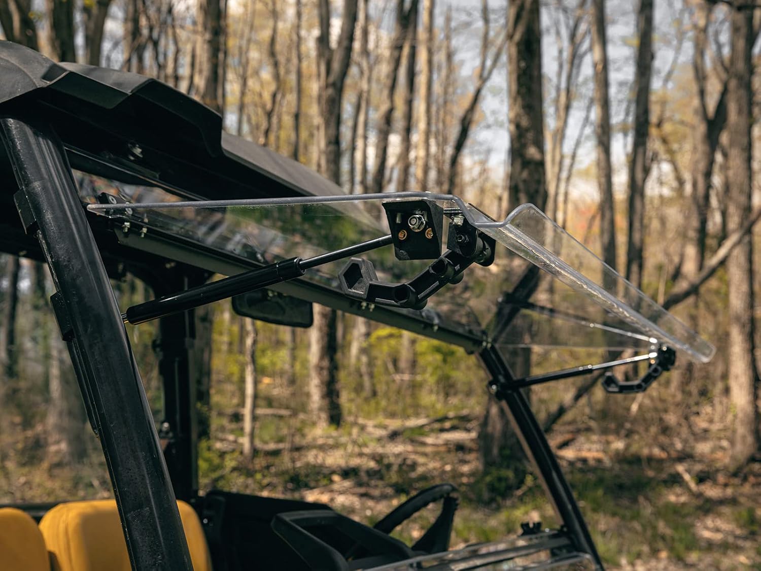 SuperATV Heavy Duty Scratch Resistant Flip Windshield compatible with John Deere Gator XUV Models | Made of 1/4" Thick Polycarbonate - 250x Stronger Than Glass | USA Made