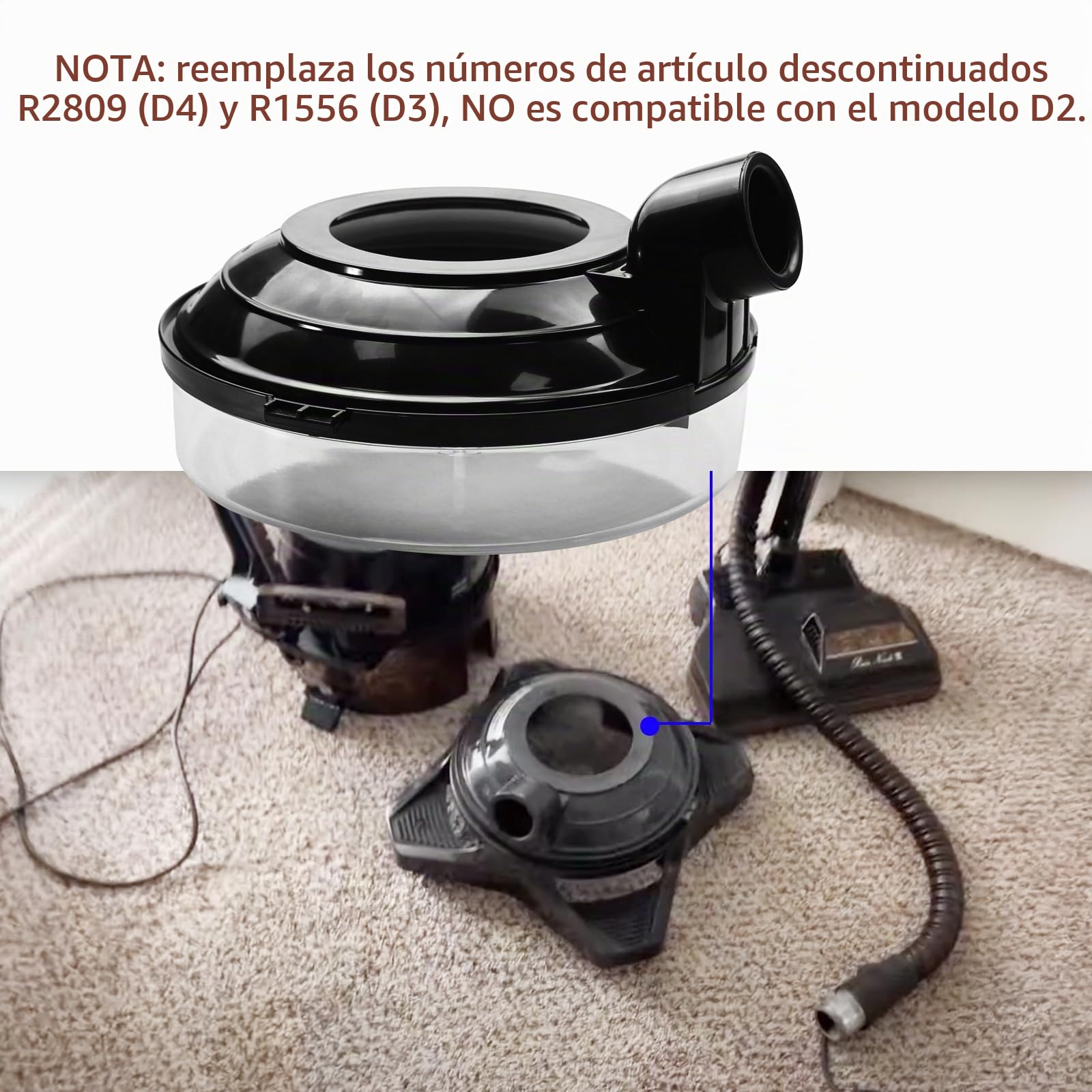 Bandeja de agua de 2 cuartos (lavabo) compatible con aspiradora Rainbow modelo D4C SE (edición especial), D4C, D3C y D3A, reemplaza los números de artículo R2809 (D4) y R1556 (D3)