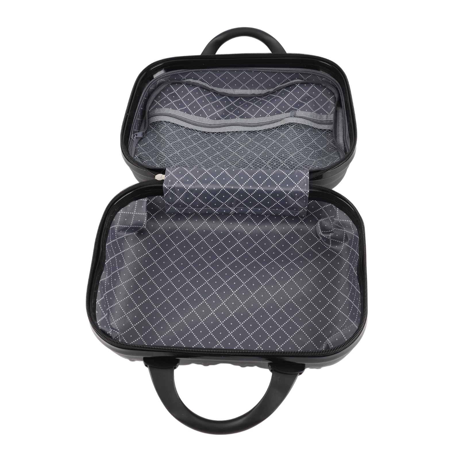 Kosmetyczka 35 cm, przenośny organizer podróżny, z elastycznymi paskami i podstawą odporną na zarysowania do kosmetyków, makijażu, podróży, Czarny, Wspólne
