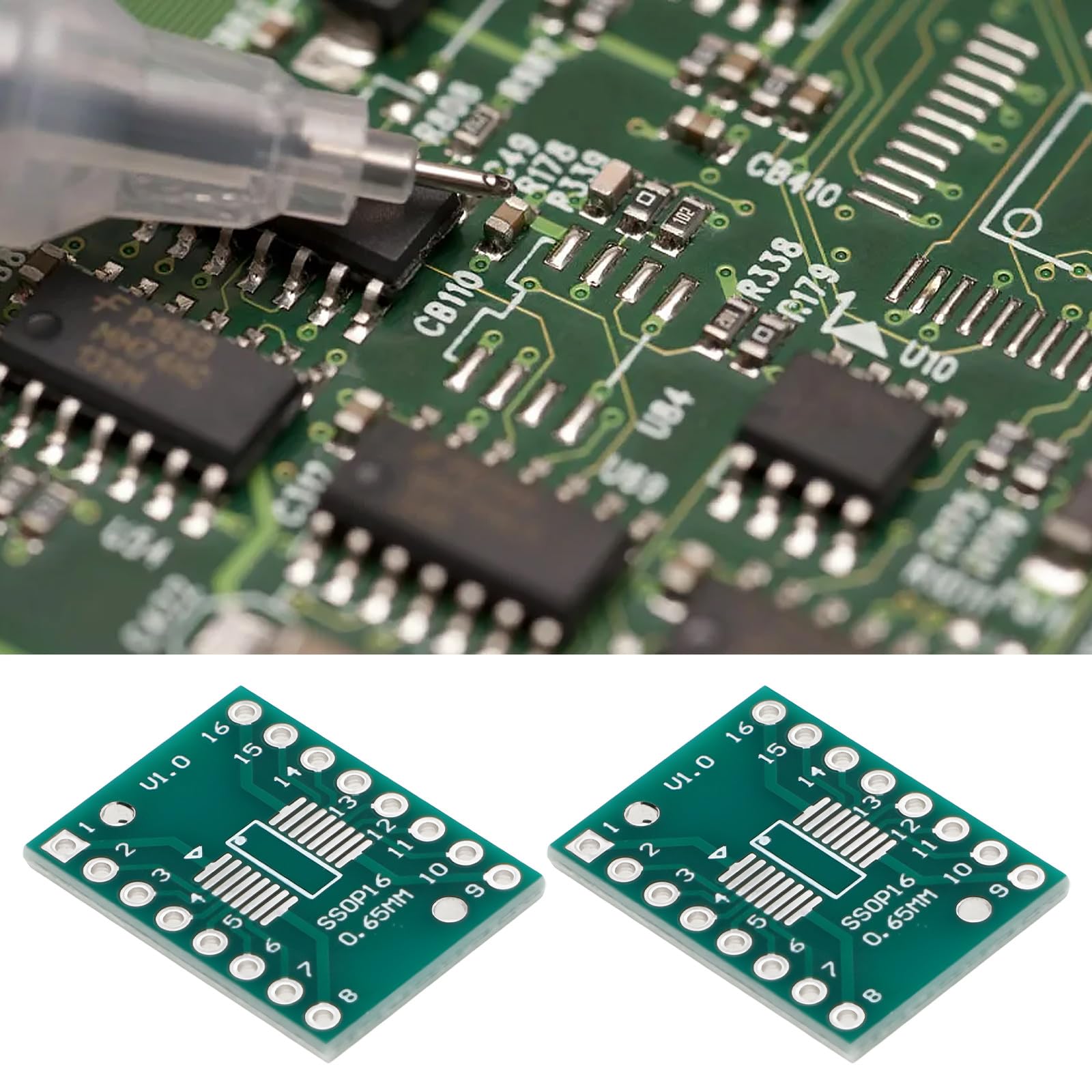 10x SOP16 TSSOP16 A DIP-16 PCB Pinboard 21x16mm Per La Modifica E L'aggiornamento Di Componenti SMD A Un'impronta DIP