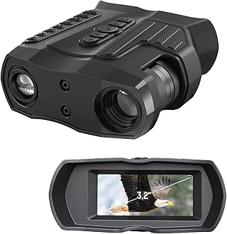 Night Vision Goggles: HISION 4K Binoculars with Camera for Day Night Thermal Wildlife Hunting & Shooting Military Tactical Infrared Scope 4000mAh 80X Magnification (Optical 10X & Digital 8X)