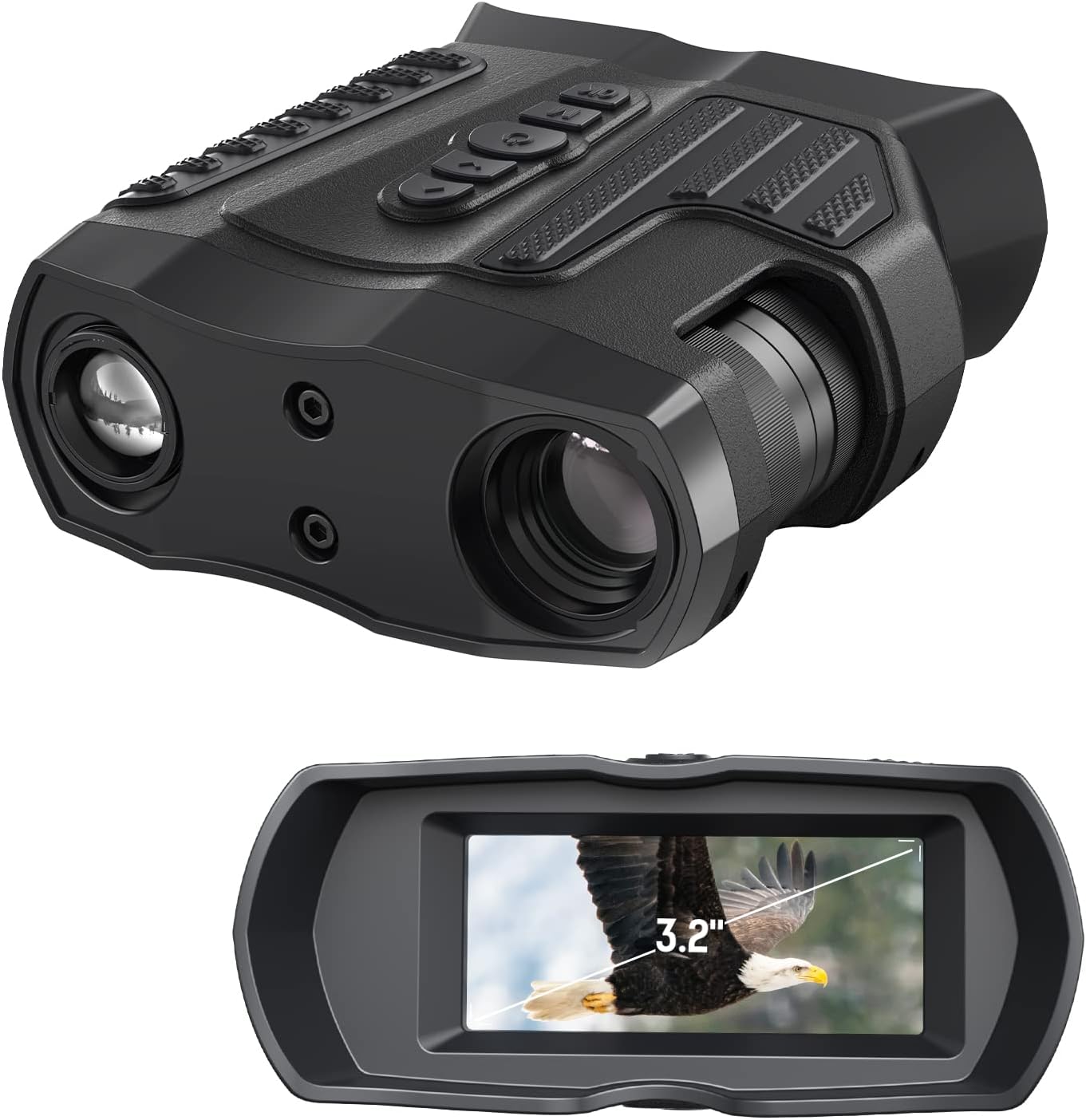 Night Vision Goggles: HISION 4K Binoculars with Camera for Day Night Thermal Wildlife Hunting & Shooting Military Tactical Infrared Scope 4000mAh 80X Magnification (Optical 10X & Digital 8X)