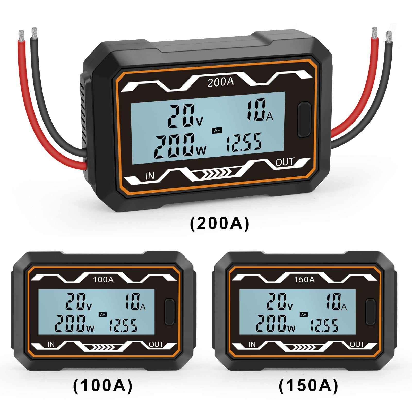 Analyseur de puissance élevée pour wattmètre Testeur 100/150/200 A 0-60 V ABS pour test de compteur de coque