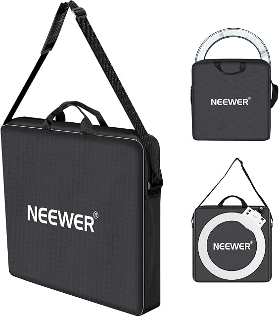 Neewer Photography Carrying Bag Protective Case Compatible with 18 inches Camera Ring Light - 20.47x20.47 inches/52x52 centimeters, Durable Nylon, Light Weight (Black)