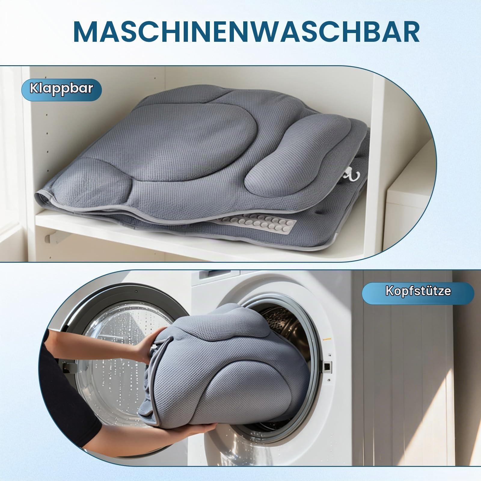 Badewannenkissen Ganzkörper Badekissen-Bequemes, stromlinienförmiges Design –extra Dicke – Stützt Kopf, Nacken, Schultern und Rücken-für Entspannung Home Spa-schnelltrocknend & hautfreundlich