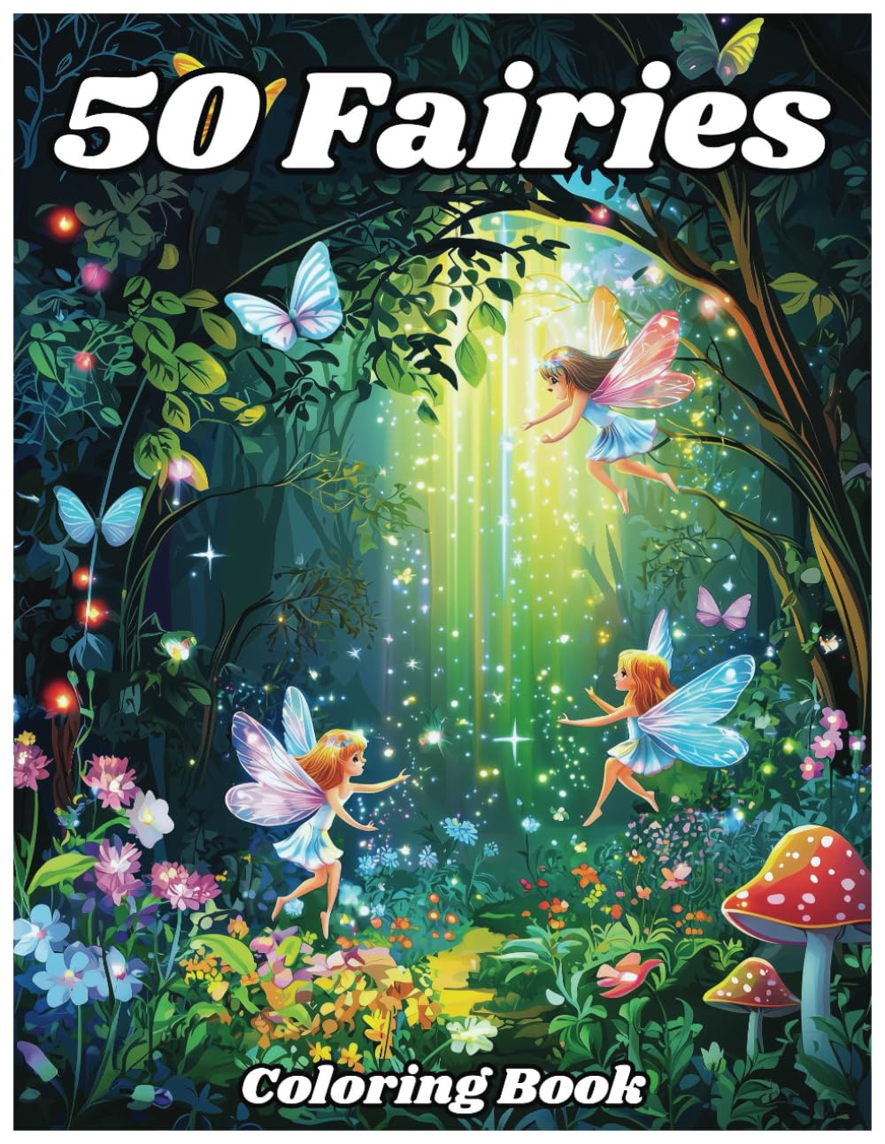 50 Fairies: Magical Coloring book for girls: Enchanted Fantasy Adventure in Every Page!
