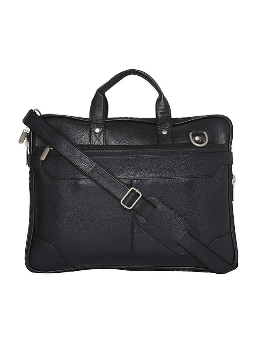 Leather World Leather 5 Ltr Black Laptop Messenger Bag Buy Leather