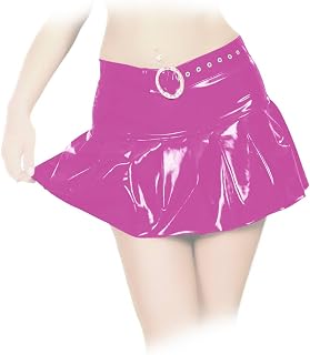 Insistline Datex - Falda plisada (látex, talla M), color rosa
