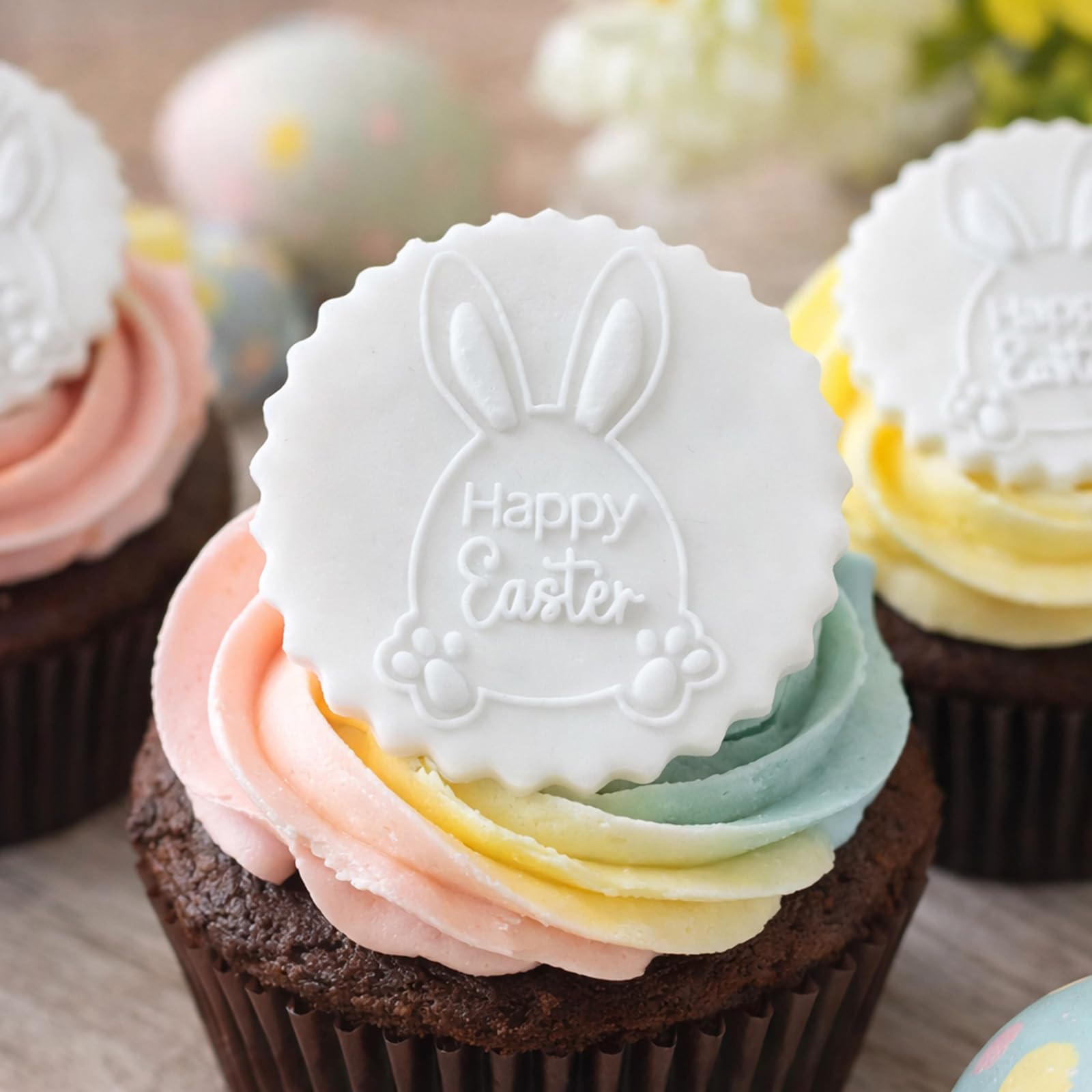 Luck and Luck Happy Easter Fondant Debosser | Cookie Biscuit Stamp Cake Decorating