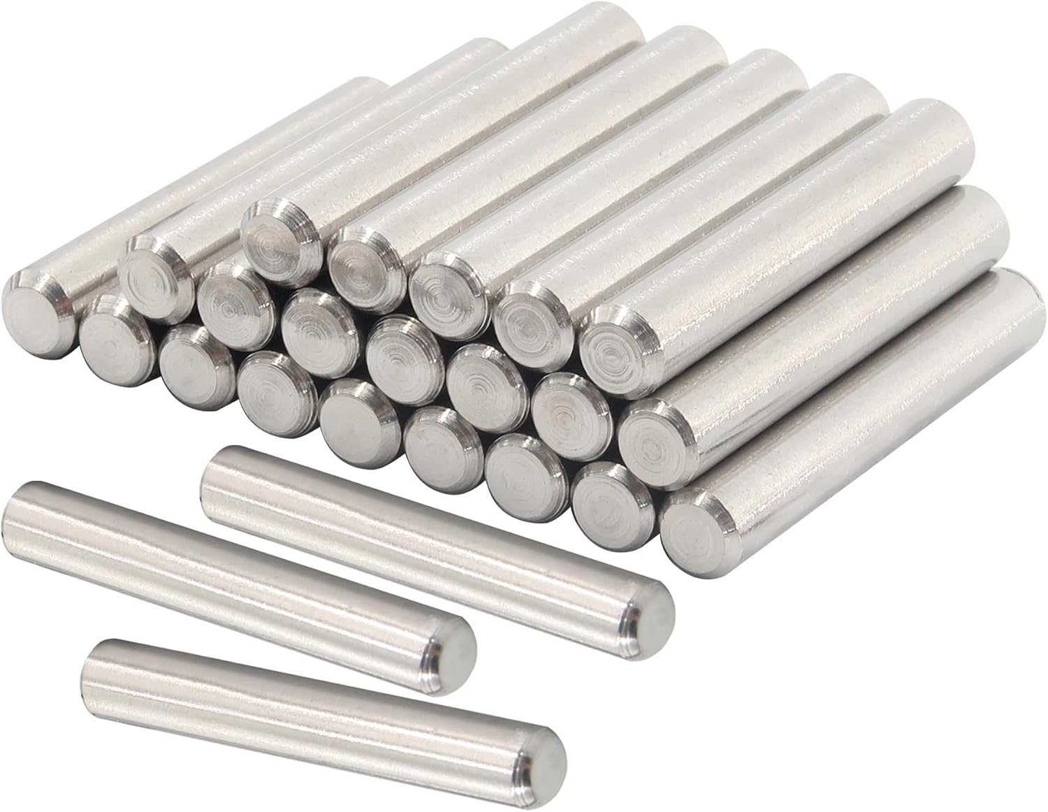Lilaly 24 pcs 304 Stainless Steel Dowel Pin, 6mm x 30mm / 0.24 Inch x 1.18 Inch, Metal Pins Cabinet Shelf Pegs Shelf Support Pegs Perfect for Fixing a Component's Position Join Components