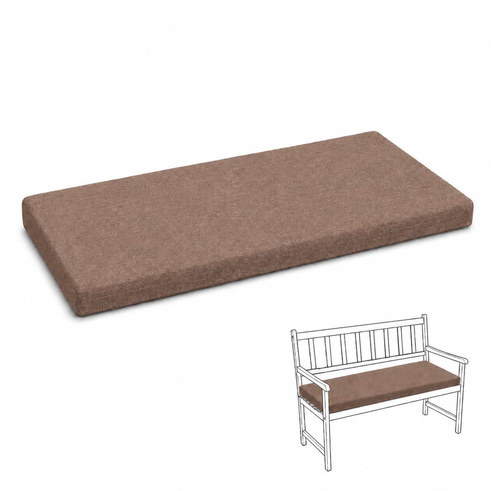 PTKG Long Cushion Linen Fabric Washable 2 Seater Bench Cushion