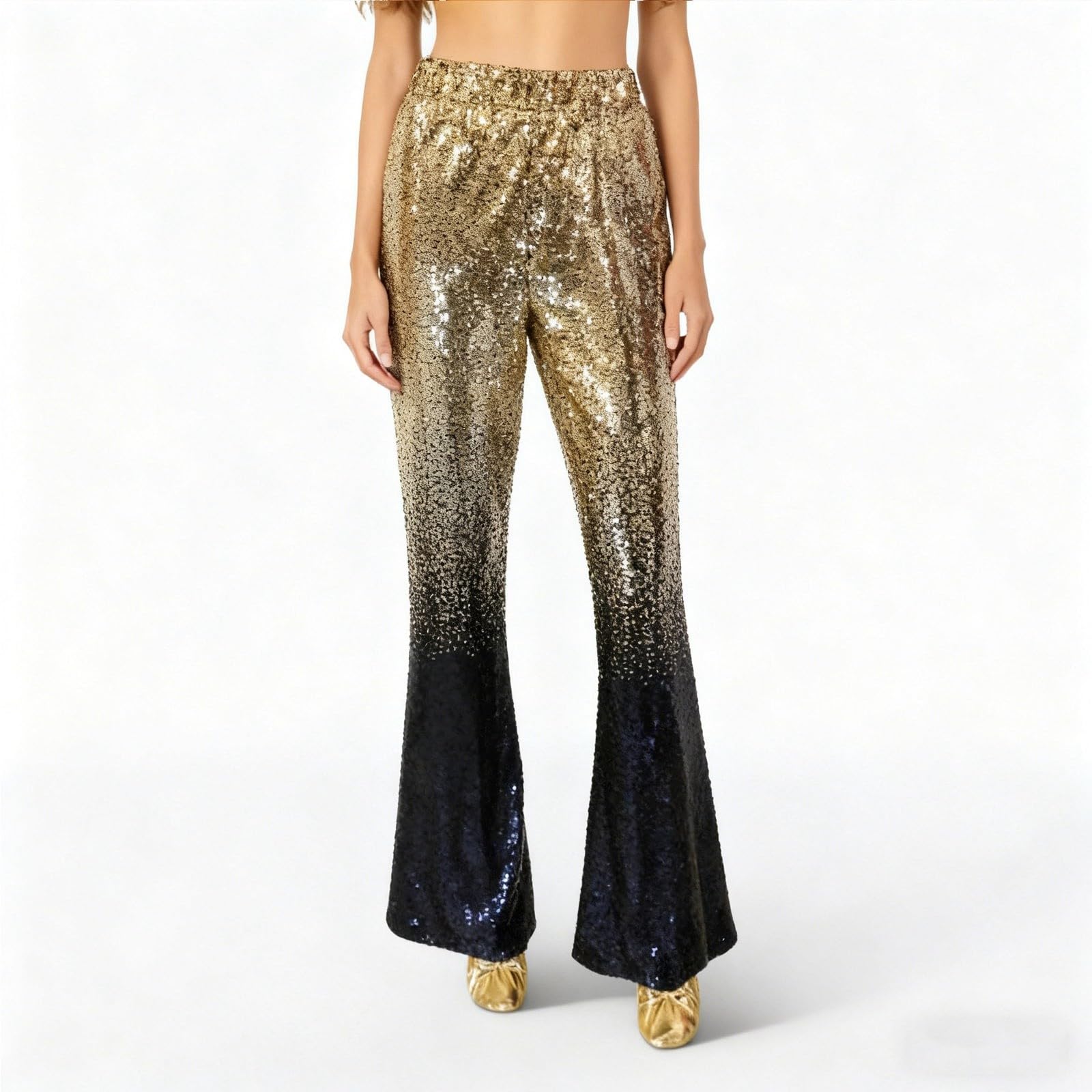 Pantalones largos de estilo degradado para danza, espectáculos de teatro, noches de club de jazz, elegantes pantalones elásticos