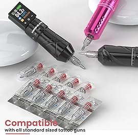 Wormhole Tattoo Needles 20Pcs 13M1 Disposable Tattoo Cartridge Needles Stack Magnum for Tattoo Gun Cartridge Machine Permanent Makeup (1213M1)